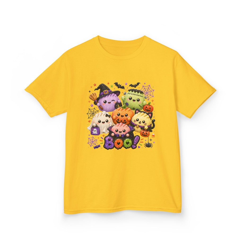 Kids Halloween Squish Dumplings Boo Tee — Cute Kawaii Ghosts & Pumpkin Friends
