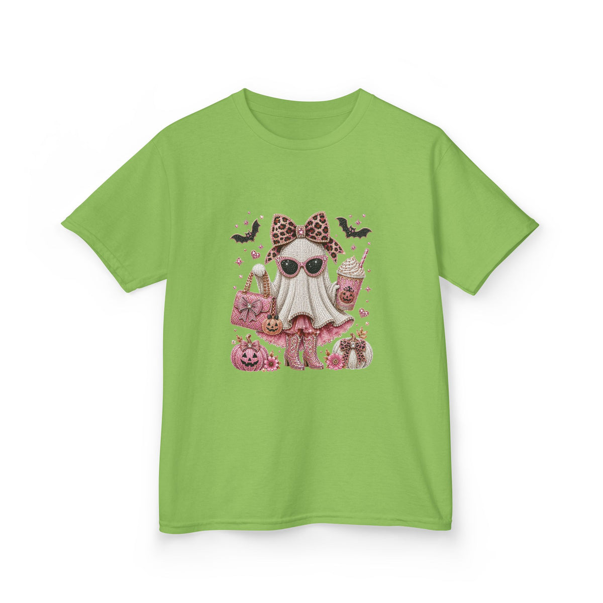 Kids Boujee Sparkle Boo Ghost Girly Girl T-shirt Tee