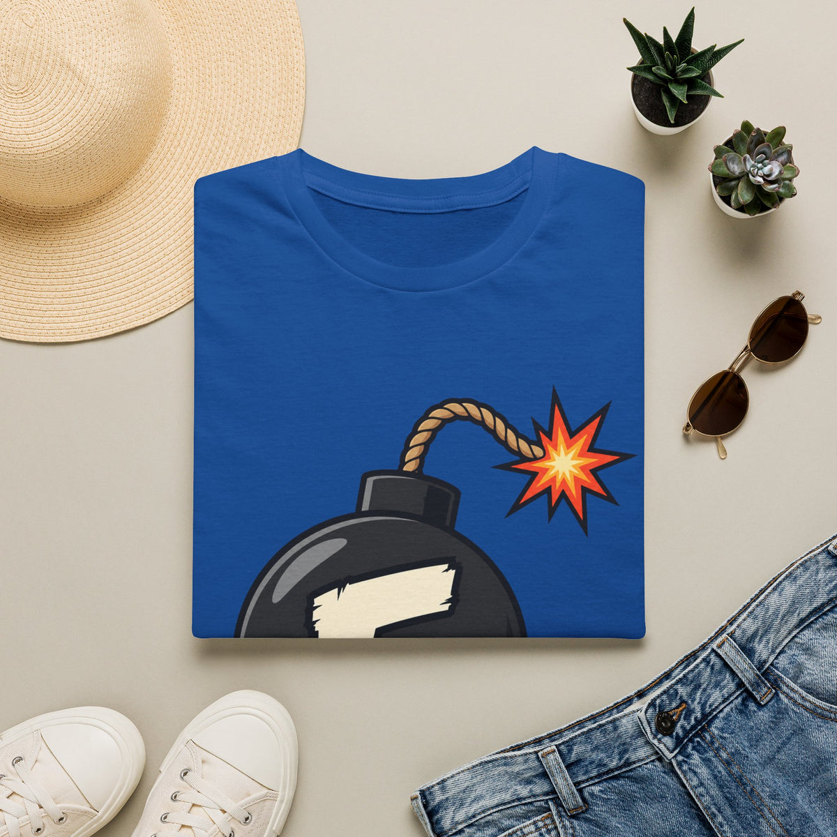 Funny F-Bomb Graphic T‑Shirt — 'F' Letter Cartoon Bomb Design