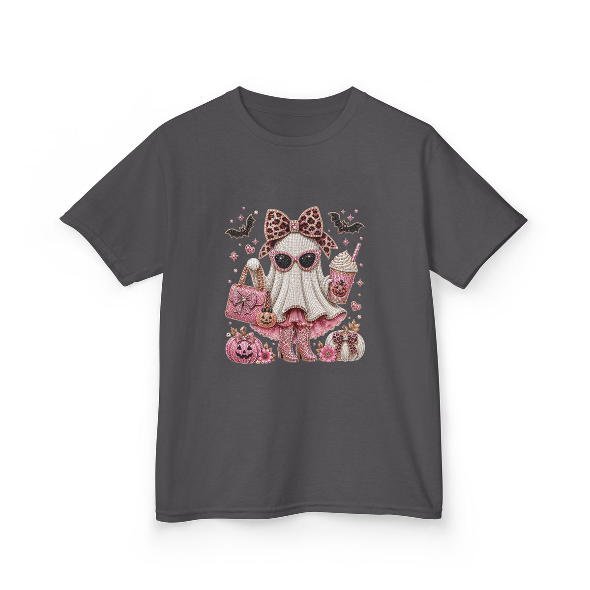 Kids Boujee Sparkle Boo Ghost Girly Girl T-shirt Tee