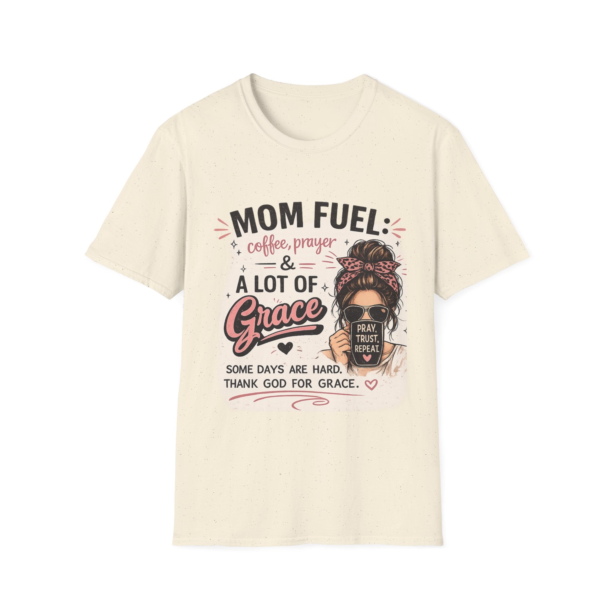 Mom Fuel T‑Shirt — "Coffee, Prayer & A Lot of Grace" Graphic Tee for Moms