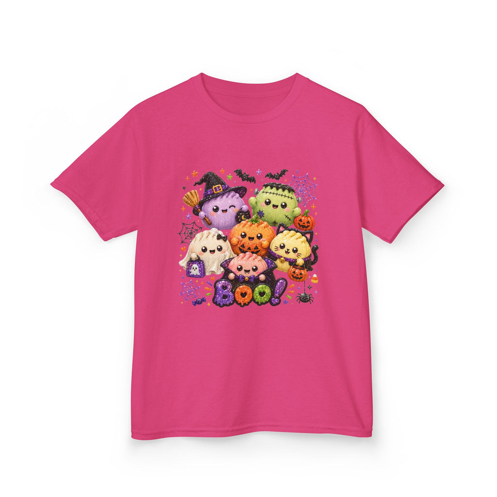 Kids Halloween Squish Dumplings Boo Tee — Cute Kawaii Ghosts & Pumpkin Friends