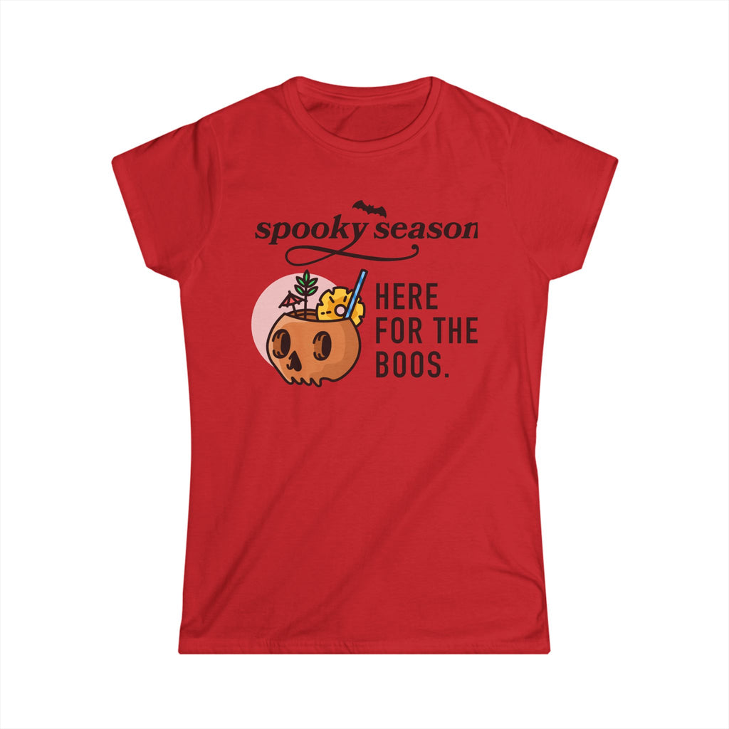 Halloween Spooky Season Women's White Tee — Classic Softstyle Short Sleeve T-Shirt
