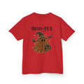 Kids Halloween Tee — "Boo-Jei" Leopard Ghost Witch Shirt
