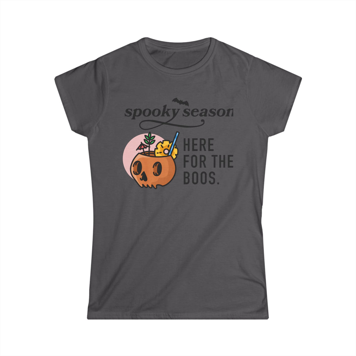 Halloween Spooky Season Women's White Tee — Classic Softstyle Short Sleeve T-Shirt