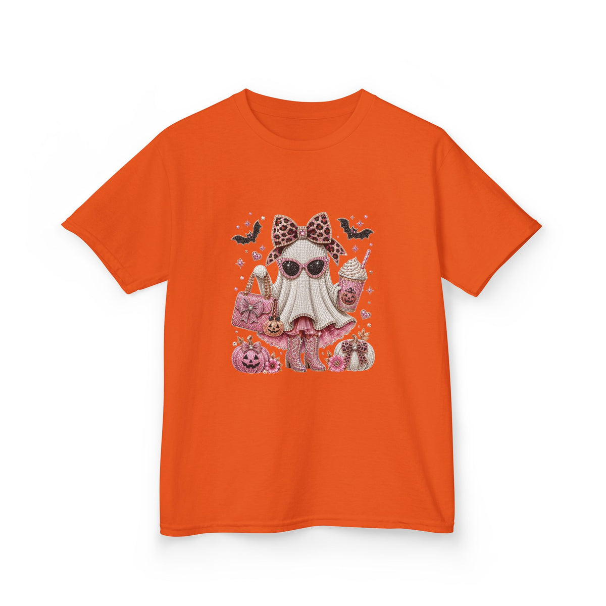 Kids Boujee Sparkle Boo Ghost Girly Girl T-shirt Tee