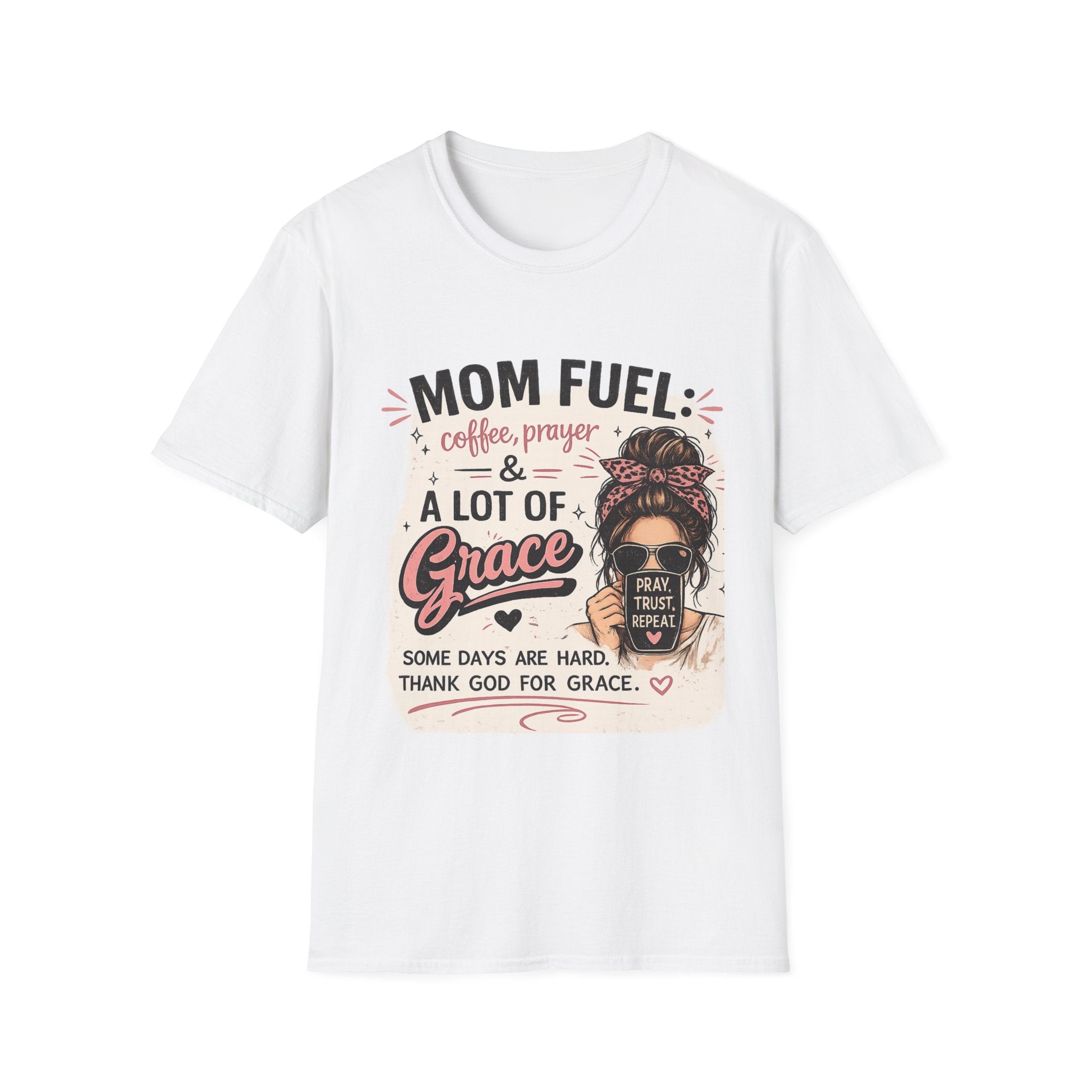 Mom Fuel T‑Shirt — "Coffee, Prayer & A Lot of Grace" Graphic Tee for Moms