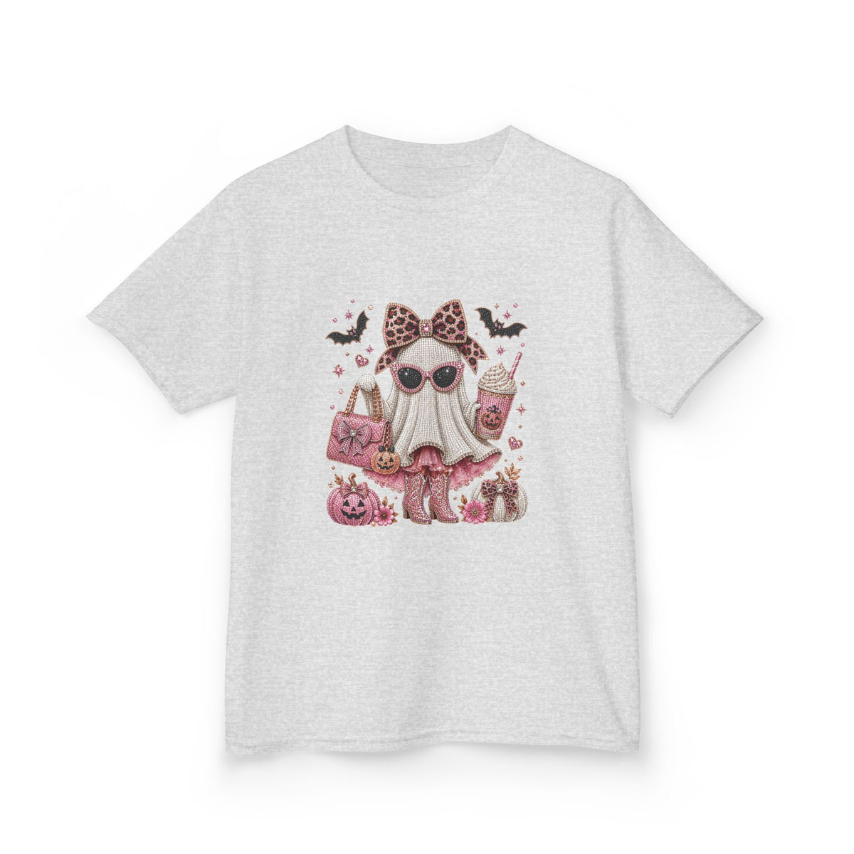 Kids Boujee Sparkle Boo Ghost Girly Girl T-shirt Tee