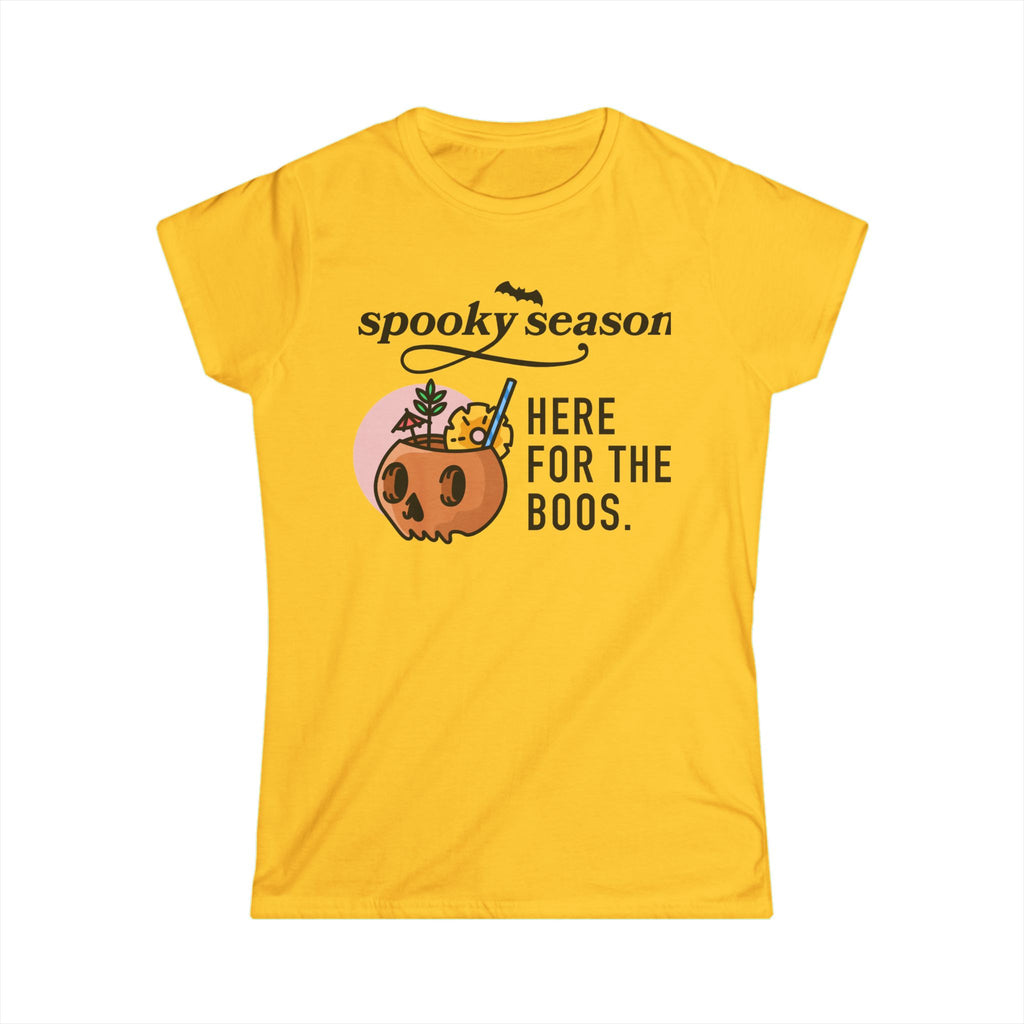 Halloween Spooky Season Women's White Tee — Classic Softstyle Short Sleeve T-Shirt