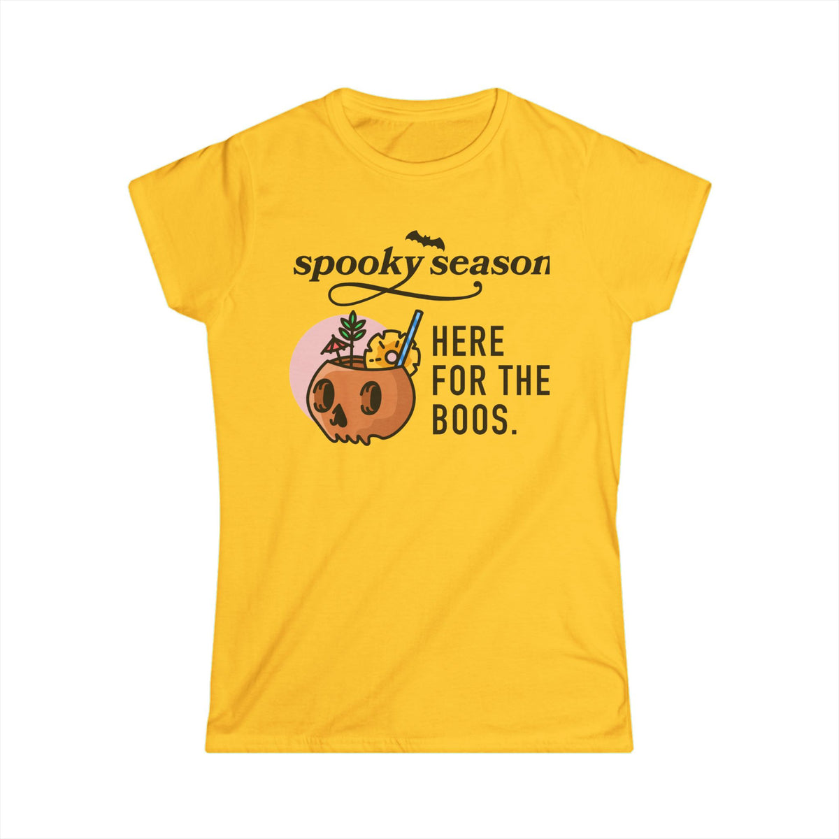 Halloween Spooky Season Women's White Tee — Classic Softstyle Short Sleeve T-Shirt