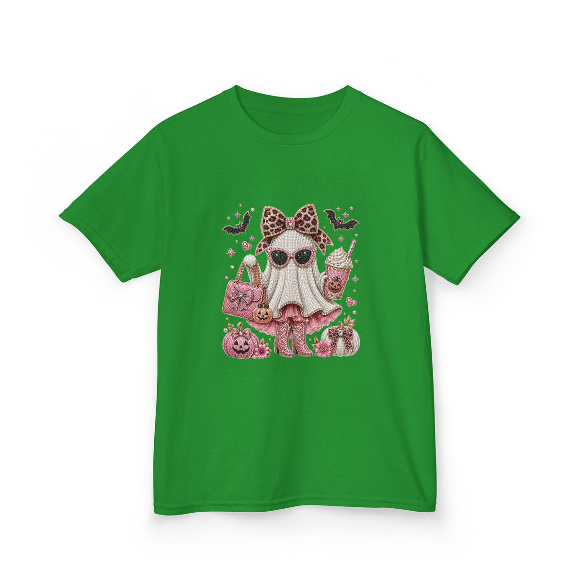 Kids Boujee Sparkle Boo Ghost Girly Girl T-shirt Tee
