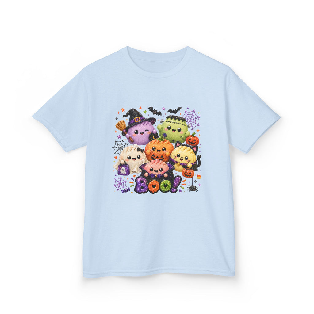 Kids Halloween Squish Dumplings Boo Tee — Cute Kawaii Ghosts & Pumpkin Friends