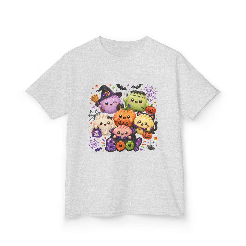 Kids Halloween Squish Dumplings Boo Tee — Cute Kawaii Ghosts & Pumpkin Friends