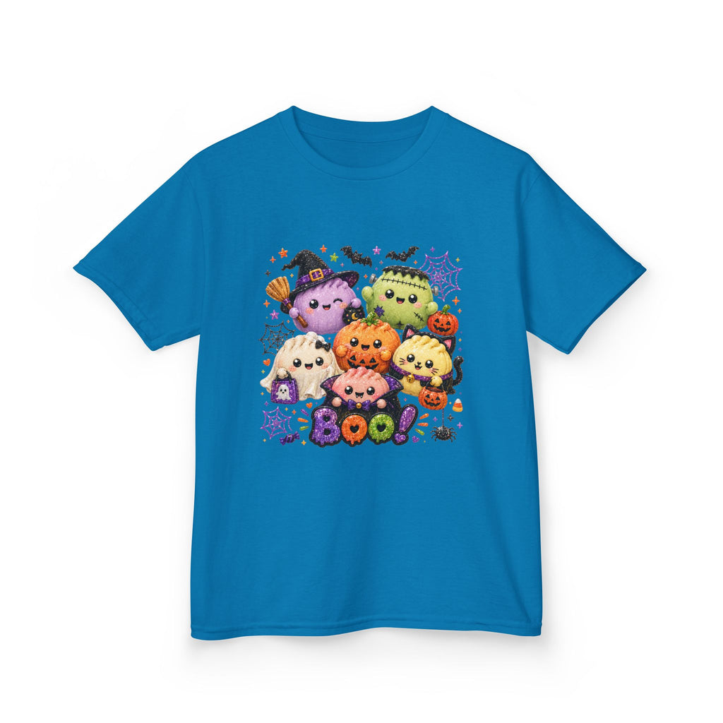 Kids Halloween Squish Dumplings Boo Tee — Cute Kawaii Ghosts & Pumpkin Friends