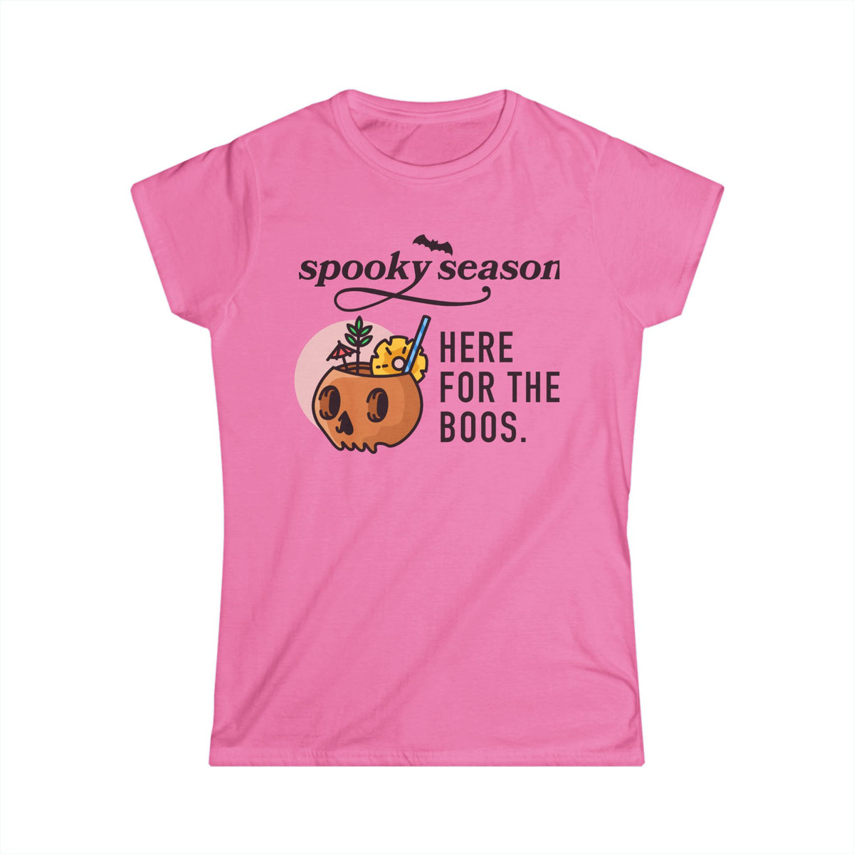 Halloween Spooky Season Women's White Tee — Classic Softstyle Short Sleeve T-Shirt