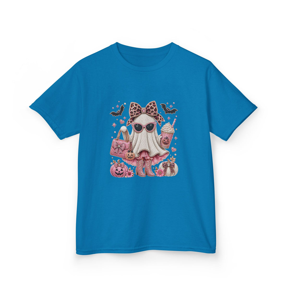 Kids Boujee Sparkle Boo Ghost Girly Girl T-shirt Tee