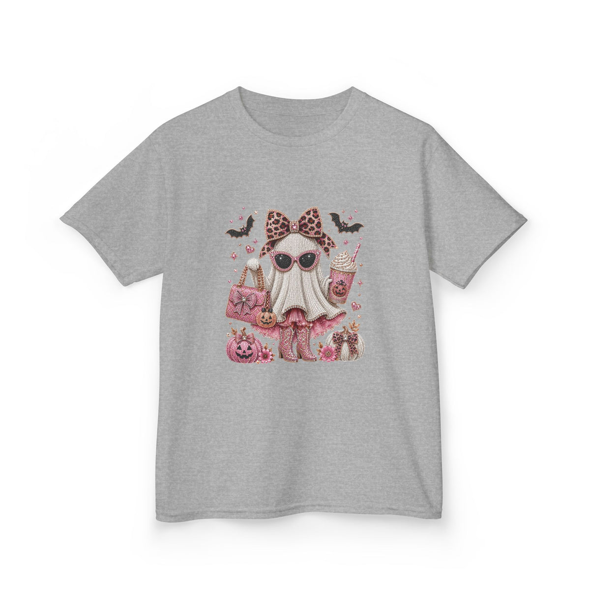 Kids Boujee Sparkle Boo Ghost Girly Girl T-shirt Tee