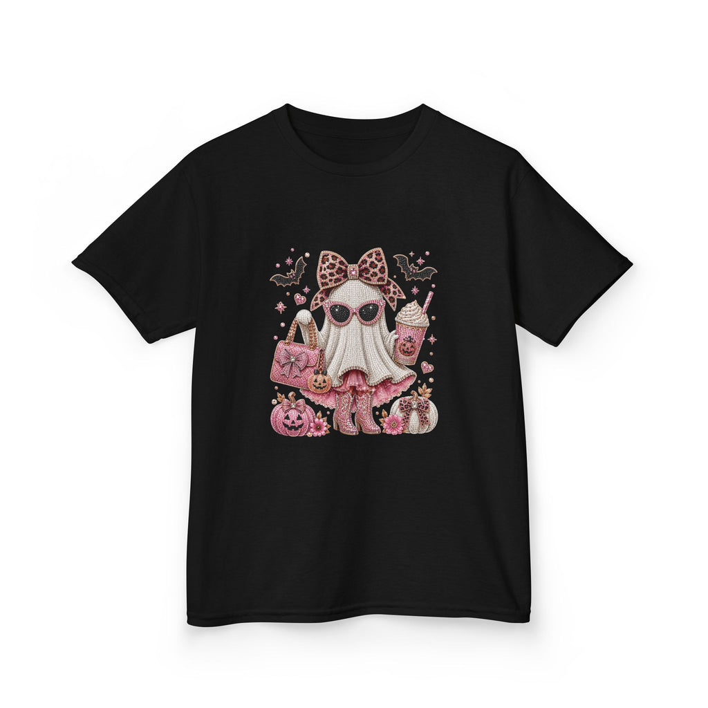 Kids Boujee Sparkle Boo Ghost Girly Girl T-shirt Tee