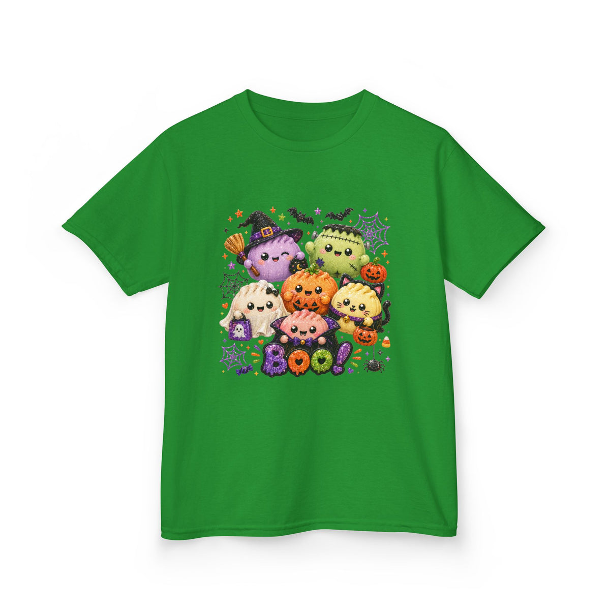 Kids Halloween Squish Dumplings Boo Tee — Cute Kawaii Ghosts & Pumpkin Friends