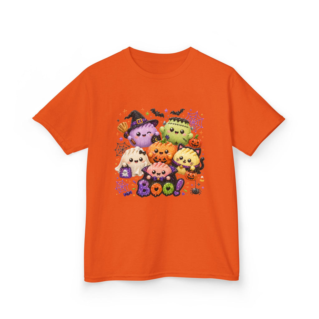 Kids Halloween Squish Dumplings Boo Tee — Cute Kawaii Ghosts & Pumpkin Friends