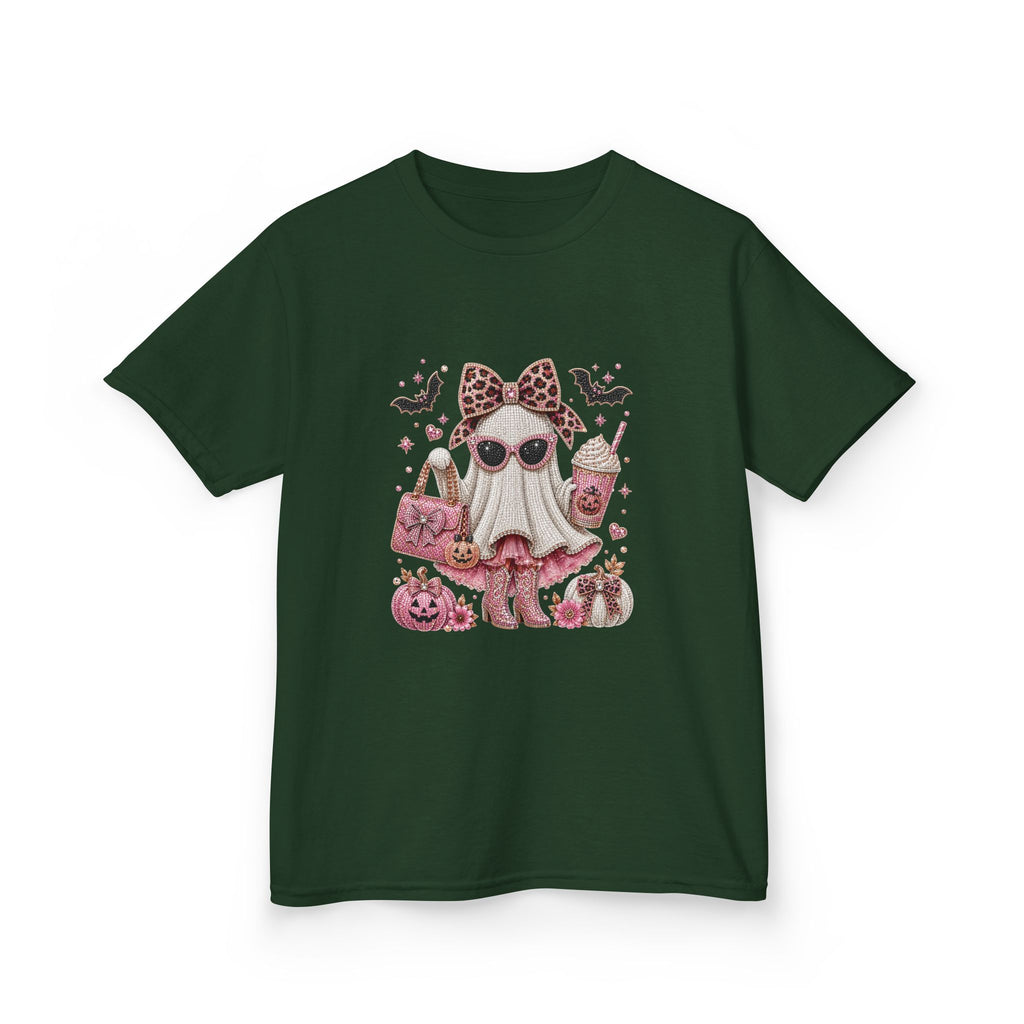 Kids Boujee Sparkle Boo Ghost Girly Girl T-shirt Tee