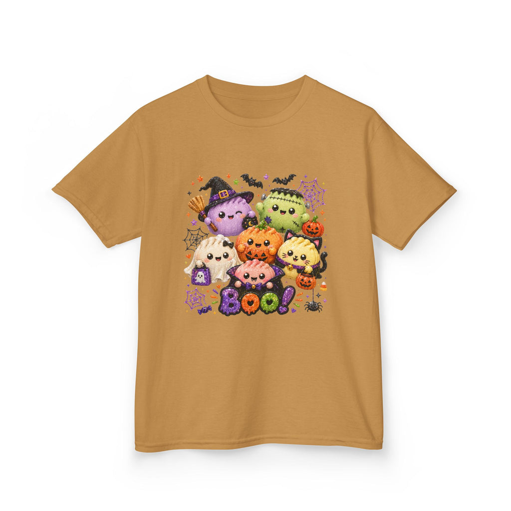 Kids Halloween Squish Dumplings Boo Tee — Cute Kawaii Ghosts & Pumpkin Friends