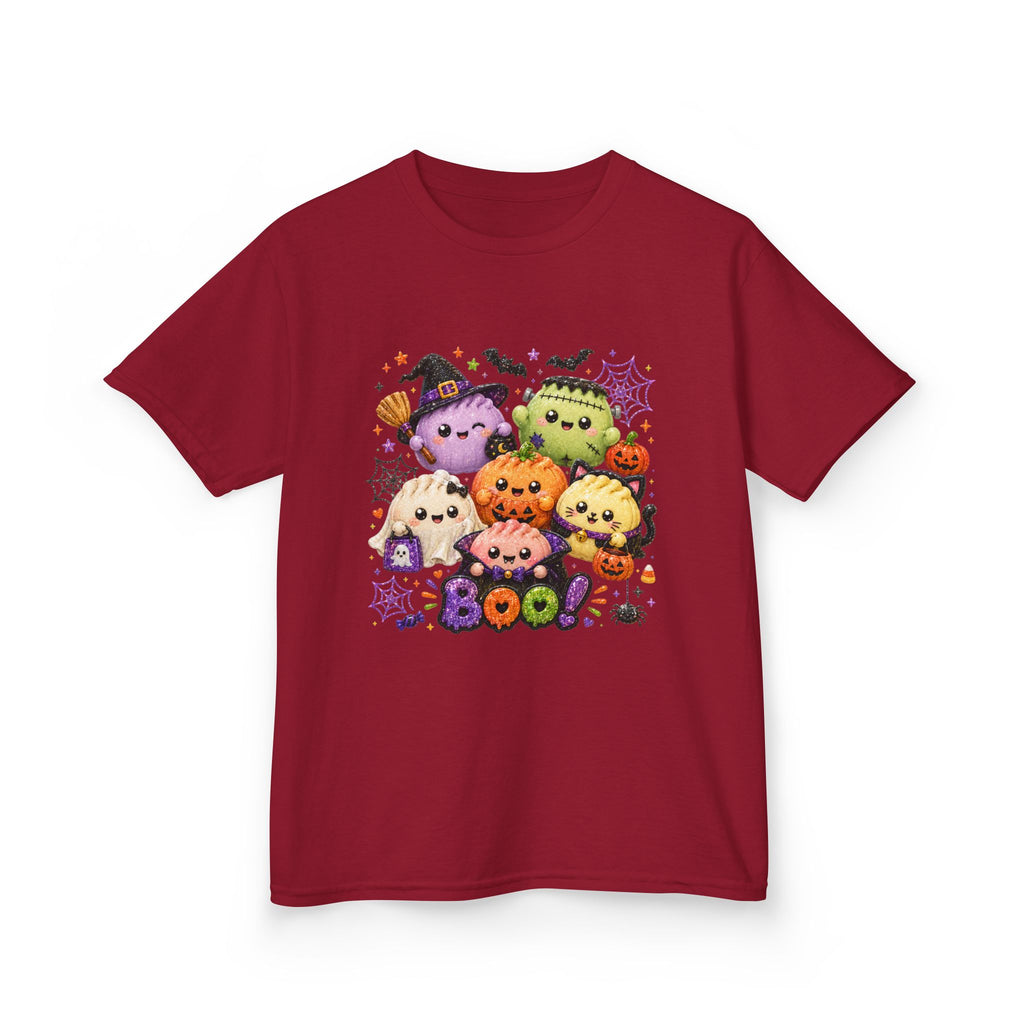 Kids Halloween Squish Dumplings Boo Tee — Cute Kawaii Ghosts & Pumpkin Friends