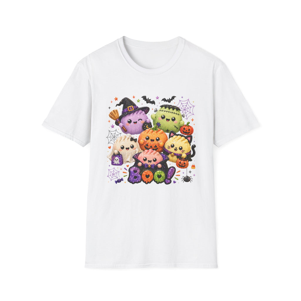 Cute Halloween Squish Dumplings Pumpkin & Monster T-Shirt — Kawaii Trick-or-Treat 'Boo' Tee
