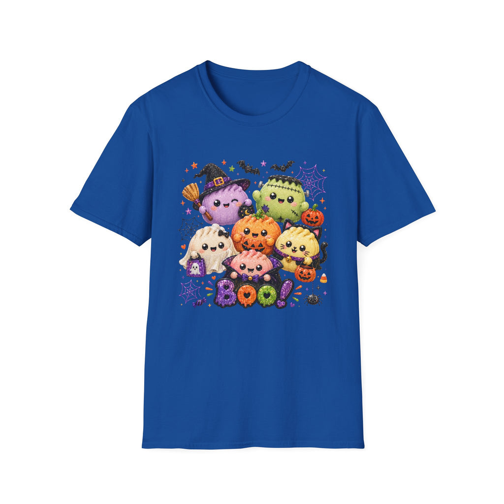 Cute Halloween Squish Dumplings Pumpkin & Monster T-Shirt — Kawaii Trick-or-Treat 'Boo' Tee