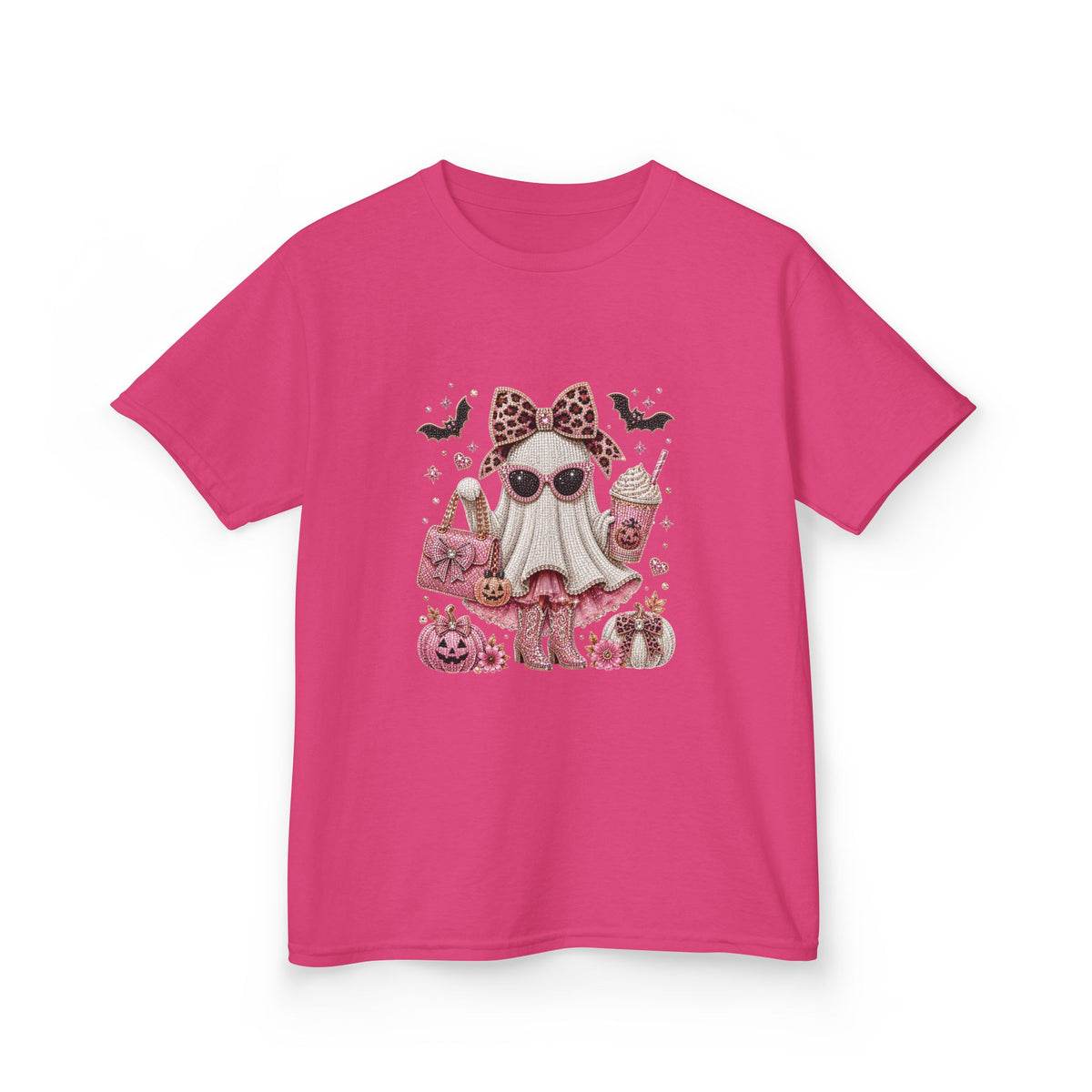 Kids Boujee Sparkle Boo Ghost Girly Girl T-shirt Tee