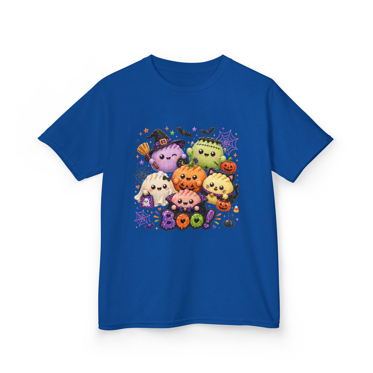 Kids Halloween Squish Dumplings Boo Tee — Cute Kawaii Ghosts & Pumpkin Friends
