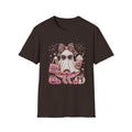 Cute Pink Leopard Ghost T-Shirt — Halloween Girly Graphic Tee