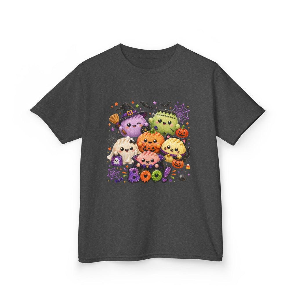 Kids Halloween Squish Dumplings Boo Tee — Cute Kawaii Ghosts & Pumpkin Friends