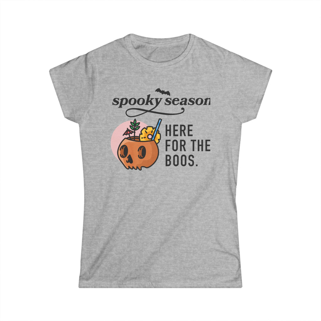 Halloween Spooky Season Women's White Tee — Classic Softstyle Short Sleeve T-Shirt
