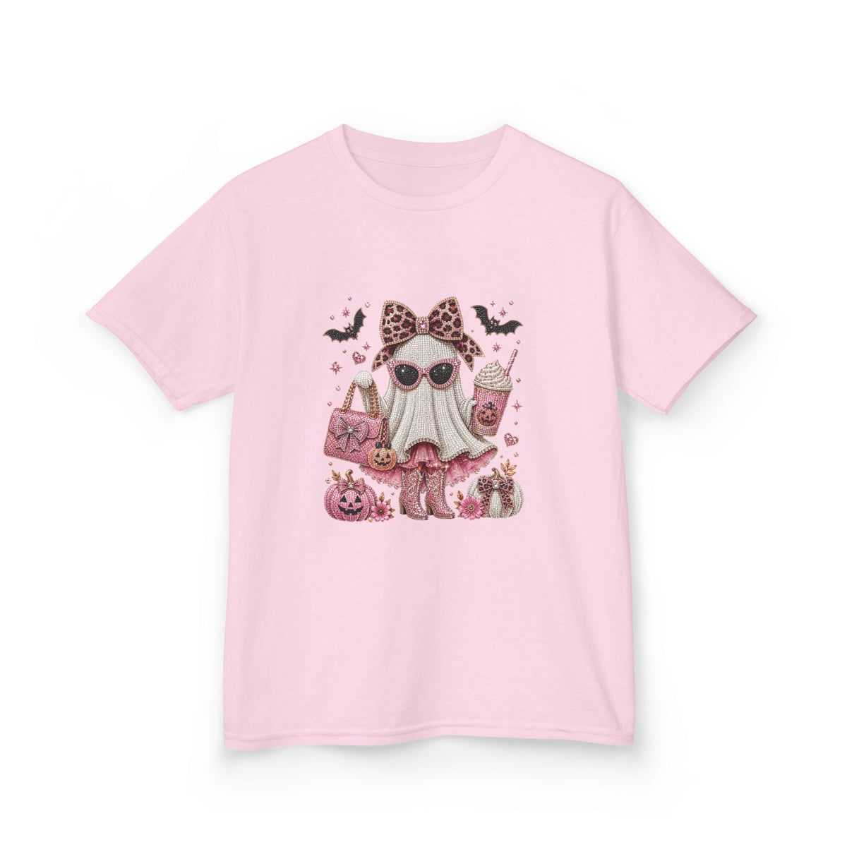 Kids Boujee Sparkle Boo Ghost Girly Girl T-shirt Tee