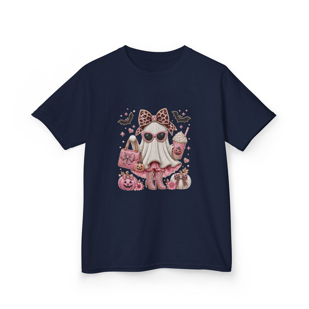 Kids Boujee Sparkle Boo Ghost Girly Girl T-shirt Tee