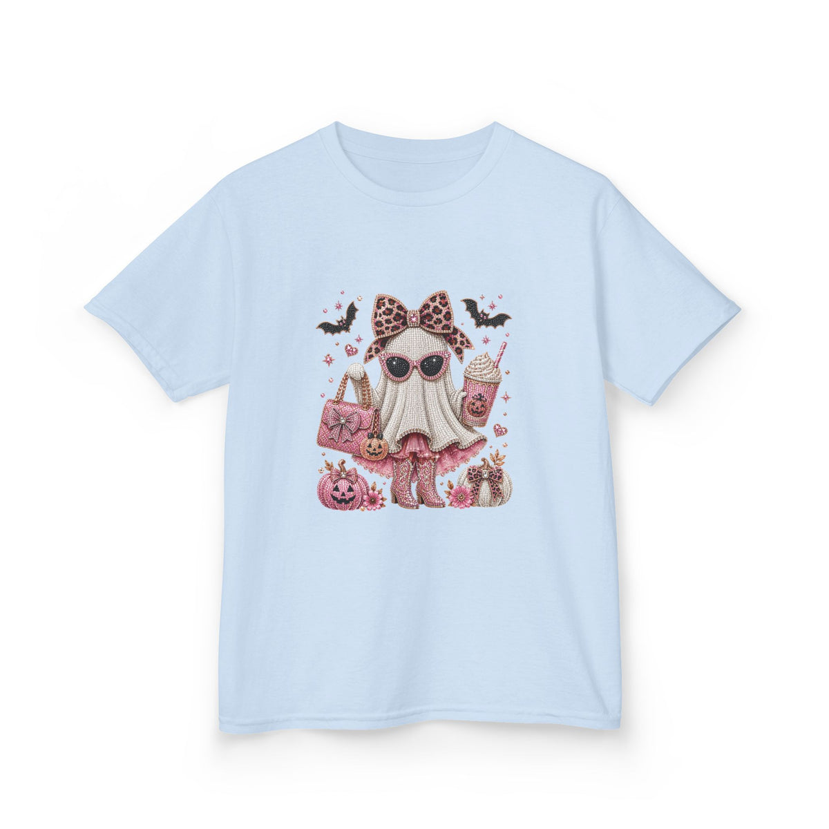 Kids Boujee Sparkle Boo Ghost Girly Girl T-shirt Tee