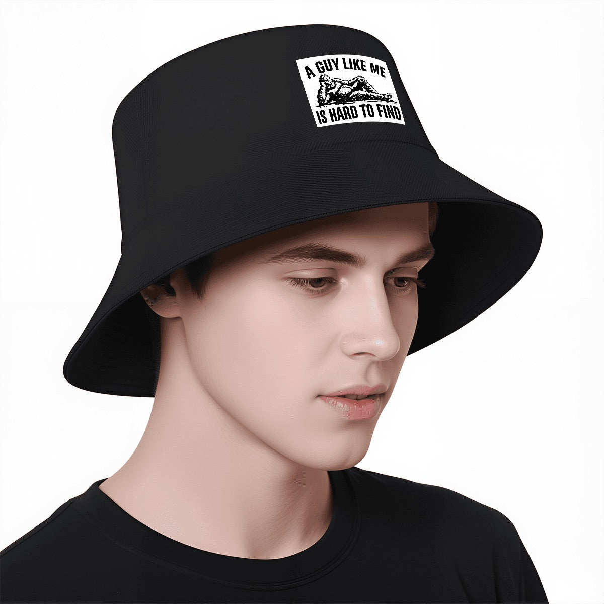 Bigfoot "A Guy Like Me Id Hard To Find" Funny Adult Double Layer Bucket Hat (Made in USA)